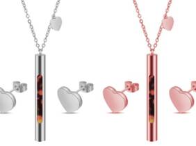 Cupón descuento oferta Conjunto de collar y pendientes modelo corazón hechos con cristales de Swarovski®: Plateado / 1