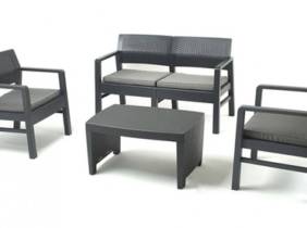 Cupón descuento oferta Conjunto de mesa rectangular 1 sofá y 2 sillones con cojines