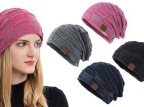 Cupón descuento oferta 1 o 2 gorros para invierno: Gris + azul marino / 2