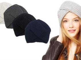 Cupón descuento oferta Gorro de punto estilo turbante: Azul marino / 1