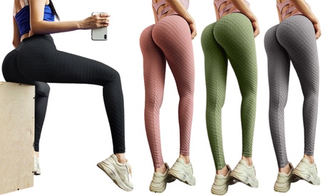 Cupón descuento oferta Pantalones de yoga de cintura alta y sin costuras: Rosa / XS
