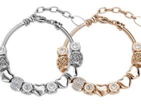 Cupón descuento oferta Pulsera Destiny Love con abalorios adornados con cristales austriacos: Rosa dorado