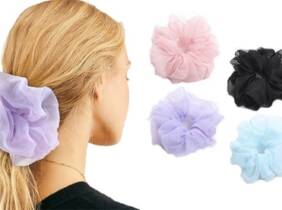 Cupón descuento oferta Coletero de pelo de organza: 3 / Negro + Azul + Morado