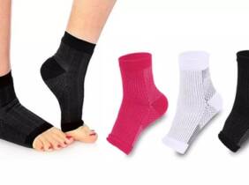 Cupón descuento oferta Calcetines abiertos de compresión: Negro y blanco / L-XL / 2