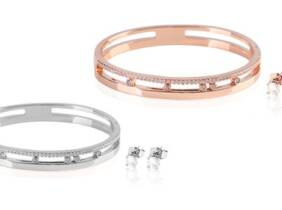 Cupón descuento oferta Conjunto de pulsera y pendientes con cristales Swarovski®: 2 / Plateado