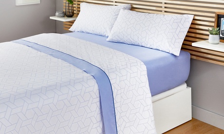 Cupón descuento oferta Juego de sábanas de 100 % algodón de 150 hilos: 90 x 190-200 cm /Azul