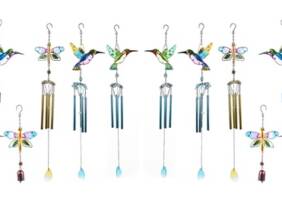 Cupón descuento oferta Móvil de viento decorativo de metal: Campana / Pájaro verde