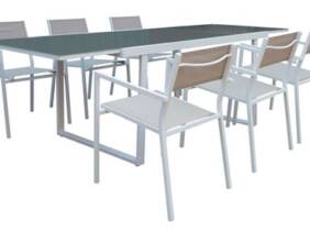 Cupón descuento oferta Conjunto de mesa extensible y 6 sillas con respaldo Sicilia