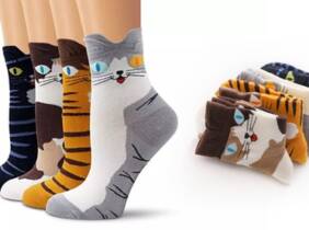 Cupón descuento oferta Calcetines con diseño de gatos: 4 pares