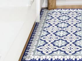 Cupón descuento oferta Alfombra decorativa de vinilo: Azul / 100 x 133 cm