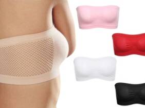 Cupón descuento oferta Pack de 3 sujetadores bandeau elásticos sin costuras: Negro blanco y beige