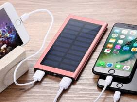 Cupón descuento oferta Banco de energía solar de doble USB: Rosa dorado / 2