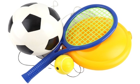 Cupón descuento oferta Juguete deportivo de fútbol y tenis con cuerda elástica