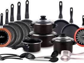 Cupón descuento oferta Batería de cocina de 7 piezas con sartenes y utensilios de Magefesa: Pack de 3 sartenes Grana