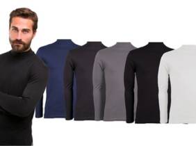 Cupón descuento oferta Pack de 5 jerséis de hombre modelo Raphael: 1 negro 1 blanco 1 azul 1 gris oscuro y 1 gris claro/Talla M-L