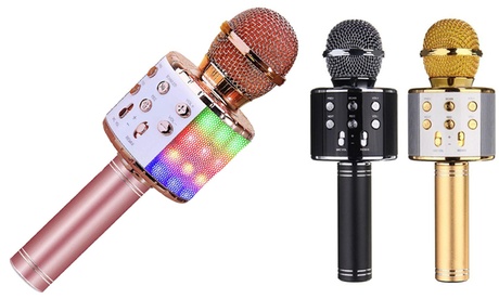 Cupón descuento oferta Micrófono de karaoke con Bluetooth: Rosa dorado / 1 / Con 1 tarjeta Micro SD