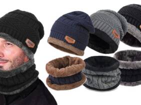 Cupón descuento oferta 1 o 2 conjuntos de gorro y bufanda: Negro / 1