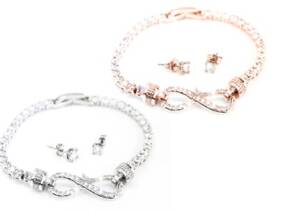 Cupón descuento oferta Conjunto de joyas Arabella hechos con cristales de Swarovski®: Rosa dorado / 1