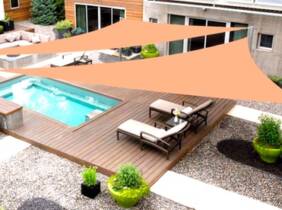 Cupón descuento oferta Toldo 3 esquinas con opción a kit de fijación: Toldo beige / 4 m