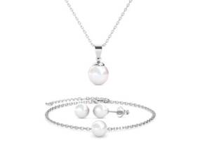 Cupón descuento oferta Conjunto de collar pulsera y pendientes con perlas de Austria