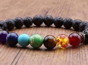 Cupón descuento oferta Pulsera de piedras lava y piedras de los chakras: 4