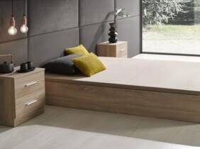 Cupón descuento oferta Canapé de madera con base tapizada: 135 x 190 cm