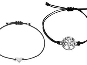 Cupón descuento oferta Pulsera con cordón negro ajustable de nailon: Corazón / 1 pulsera