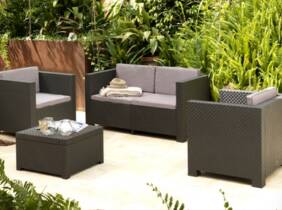 Cupón descuento oferta Conjunto de jardín con sofá dos sillones y mesa con almacenaje de Sp Berner