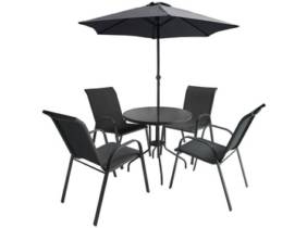 Cupón descuento oferta Set de mesa 4 sillas y sombrilla Koh Tao para exteriores de 7house