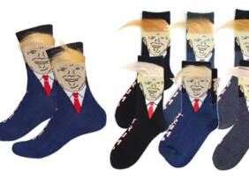 Cupón descuento oferta Calcetines de Trump con pelo falso: 6 pares / Gris / Amarillo