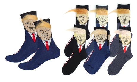 Cupón descuento oferta Calcetines de Trump con pelo falso: 6 pares / Gris / Amarillo