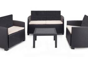 Cupón descuento oferta Conjunto de mesa cuadrada 2 sillones y 1 sofá