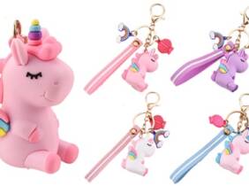 Cupón descuento oferta Llavero unicornio con colgantes: Rosa / x5