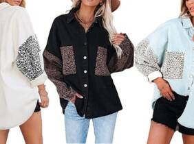 Cupón descuento oferta Chaqueta tipo denim con estampado de leopardo: Blanco y negro (una de cada) / XL / 2