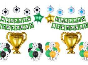Cupón descuento oferta Kit de globos y pancarta de fútbol para cumpleaños y fiestas: Modelo B