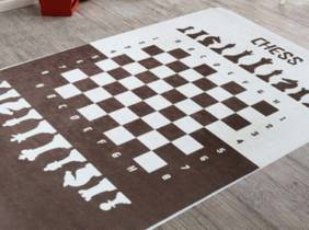 Cupón descuento oferta Alfombra diseño ajedrez: Marrón / 100 x 150 cm