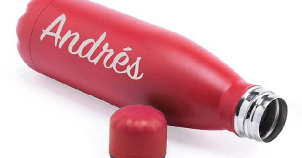 National Deal Botella personalizada con nombre de acero inoxidable