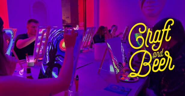 Madrid Noche de arte y cervezas para 1 o 2 en Malasaña: pinta un cuadro neón